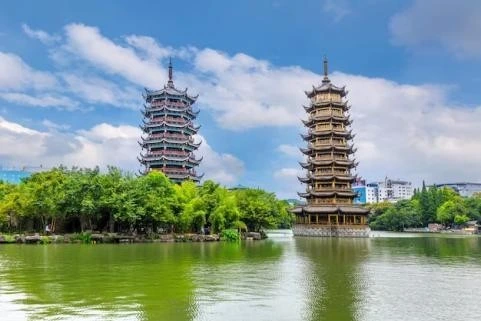 the sun moon twin towers
